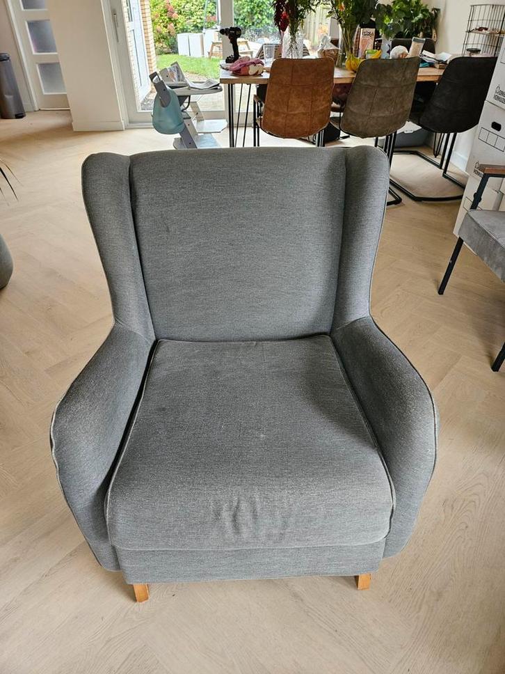 Grijze fauteuil - zo goed als nieuw!, Huis en Inrichting, Fauteuils, Ophalen