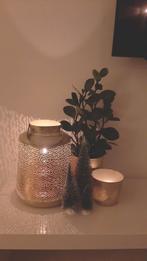Metalen Lantaarn - Sfeervolle Verlichting, Huis en Inrichting, Woonaccessoires | Kandelaars en Kaarsen, 25 tot 50 cm, Bruin, Ophalen of Verzenden