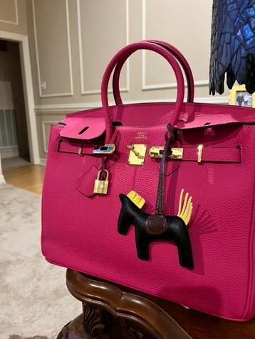 Hermes Birkin Bag Kelly Sellier Retourne Roze Zwart Bruin Wi