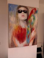 Schilderij: Vrouw met Papegaai, Antiek en Kunst, Ophalen of Verzenden