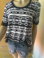 Gerry weber retro print shirt blauw/wit 44, Kleding | Dames, T-shirts, Maat 42/44 (L), Korte mouw, Gedragen, Gerry weber