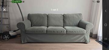 Ikea Ektorp 3-zits hoes - groen velours - afbeelding 1