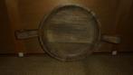 zgan rond houten schaal, doorsnee 30 totaal B50cm, Schaal, Rond, Ophalen of Verzenden, Zo goed als nieuw