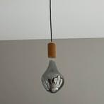 Z.g.a.n. prachtige hanglamp organisch rookglas kurk modern, Huis en Inrichting, Lampen | Hanglampen, Hanglamp industrieel, Zo goed als nieuw