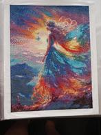 Afgewerkte diamond painting "Vrouw (fee) bij zonsondergang", Ophalen of Verzenden, Zo goed als nieuw, Knutselwerk