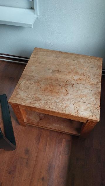 Massief teakhouten bijzettafeltje 59 x 60 x 51, teak, hout beschikbaar voor biedingen