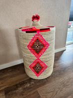 Grote marrokaanse mand kleur, Huis en Inrichting, Woonaccessoires | Schalen en Manden, Ophalen, Overige materialen, Mand, Rond