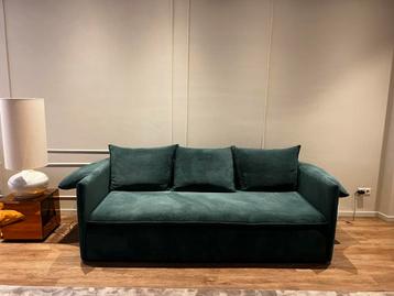 Slaapbank velours groen met opbergruimte nieuw beschikbaar voor biedingen