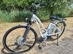 Leuke witte Elektrische Flyer damesfiets, middenmotor ✅️, Gebruikt, Versnellingen, 50 tot 53 cm, Ophalen
