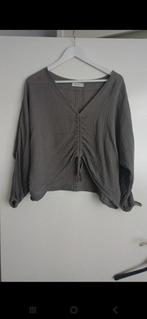 Lichtgrijze katoenen blouse met wafelstructuur, Kleding | Dames, Ophalen of Verzenden