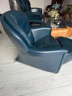 Leolux Excaliber Fauteuil met Hocker, Huis en Inrichting, Fauteuils, Ophalen, Gebruikt, Leer, 75 tot 100 cm