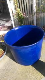 Grote blauwe bloempot Ø 31 cm en hoogte 25 cm, Tuin en Terras, Bloempotten, 25 tot 40 cm, Gebruikt, Rond, Ophalen of Verzenden