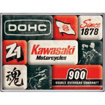 Kawasaki Motorcycles DOHC reclame magneet set magneetjes  beschikbaar voor biedingen