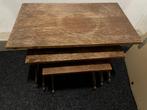Set van drie houten tafeltjes, Ophalen, Minder dan 50 cm, Gebruikt, 50 tot 100 cm