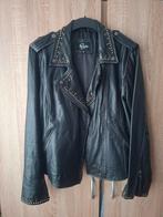 Dekkers leren damesjas met studs - mt 44, Dekkers, Zwart, Maat 42/44 (L), Ophalen of Verzenden