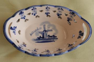 Ovalen diepe schaal blauw porselein ONBESCHADIGD   beschikbaar voor biedingen