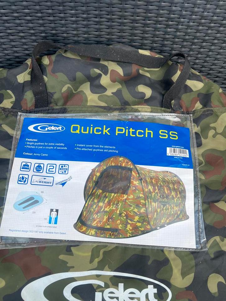 Gelert Quick Pitch SS Tent - Army Camo - Nieuw, Caravans en Kamperen, Tenten, tot en met 2, Nieuw, Ophalen of Verzenden