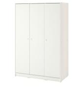 Witte Ikea Kleppstad kledingkast met 3 deuren, Ophalen, Overige materialen, 100 tot 150 cm, Met hangruimte