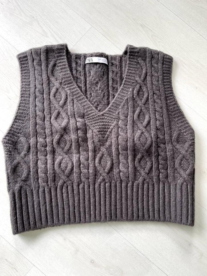Zara spencer donkergrijs - maat S, Kleding | Dames, Truien en Vesten, Zo goed als nieuw, Maat 36 (S), Grijs, Ophalen