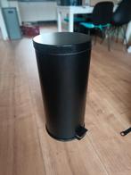 Zwarte pedaalemmer - 30 liter, Ophalen, Met pedaal, 50 tot 75 cm, Metaal