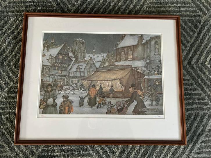 Anton Pieck; Oliebollenkraam & Speelgoedwinkel ( litho’s), Antiek en Kunst, Kunst | Litho's en Zeefdrukken, Ophalen