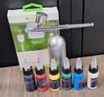 Accu Airbrush Pistool + Snellader + verf, Ophalen of Verzenden