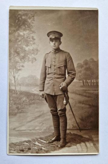 Fotokaart AMSTERDAM: Jonge militair officier met sabel 1919.