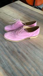 Roze brogues, lage veterschoen,suède, Ulla poppen maat 42/43, Nieuw, Ophalen of Verzenden, Roze