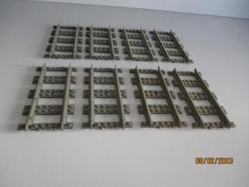 8 LEGO 9 volt Rails RECHT 4515 in echt perfecte staat!~ beschikbaar voor biedingen