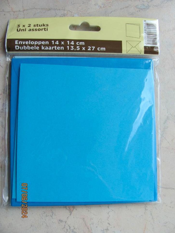 NIEUW gekleurde dubbele KAARTEN set vierkant ENVELOP papier, Diversen, Papierwaren, Nieuw, Ophalen of Verzenden