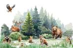 Bosdieren VINYL behang Woodland Friends, kinderkamer, Verzenden, Nieuw, Wanddecoratie