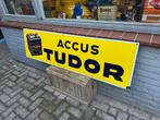 Vintage Tudor Accu Emaille Reclamebord, Ophalen, Reclamebord, Gebruikt, .