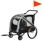 Hondenbuggy – grijs – met veiligheidsriem en reflectoren, Ophalen of Verzenden, Nieuw