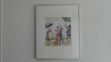 WIEGMANS een fraaie ingelijste aquarel, goedkoop beschikbaar voor biedingen