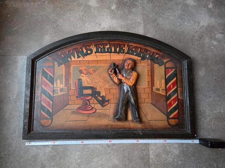 Decoratief kapper barbershop barber wandbord reclame, Huis en Inrichting, Woonaccessoires | Wanddecoraties, Ophalen of Verzenden