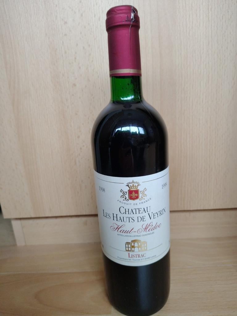 Chateau Les Hauts de Veyrin 1998, Gebruikt, Frankrijk, Ophalen of Verzenden, Rode wijn