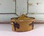 Ambachtelijke Franse paté terrine oker bruin gevlamd, Antiek en Kunst, Ophalen of Verzenden