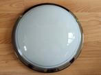 Plafonnière, plafond lamp met 2x softone lamp 40 watt, Ophalen of Verzenden, Gebruikt, Glas