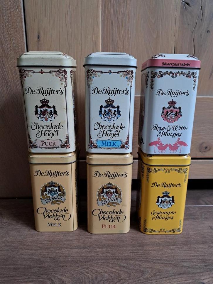 Vintage blikjes De Ruijter's zie beschrijving prijs per 2st, Verzamelen, Blikken, Gebruikt, Overige, Overige merken, Ophalen of Verzenden