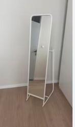 Ikea Knapper Staande Spiegel - Wit met haakjes, Ophalen, Minder dan 50 cm, Zo goed als nieuw, Nvt