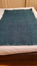 Gehaakte deken wafelsteek turquoise mt. 1.55 - 95 cm, Ophalen of Verzenden