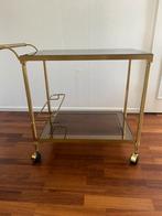 Messing theewagen of trolley, Ophalen, Gebruikt, 50 tot 100 cm, Glas