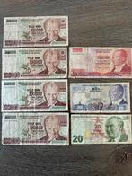 Bankbiljetten Turkse Lira divers, Postzegels en Munten, Ophalen of Verzenden, Overige landen