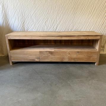 TV meubel - teakhout - 160 cm breed - 3 lades -TTM Wonen beschikbaar voor biedingen