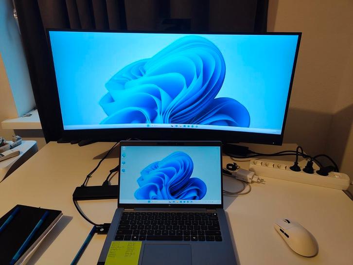 HP E34 G4 Curved beeldscherm met camera en microfoon, Computers en Software, Monitoren, Zo goed als nieuw, 60 Hz of minder, Ingebouwde camera