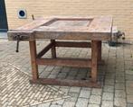 De beuk houten werkbank, industrieel, oude schoolwerkbank, Doe-het-zelf en Verbouw, Werkbanken, Ophalen, Gebruikt, 120 tot 170 cm