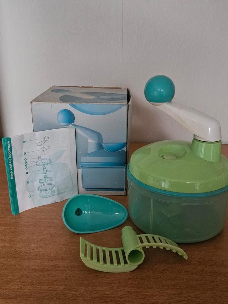 Tupperware Quickchef - Groentehakker & Slagroomklopper, Huis en Inrichting, Keuken | Tupperware, Gebruikt, Overige typen, Groen