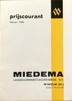 Folder Miedema landbouwwerlktuigen fabriek prijslijst. Miede, Ophalen, Nieuw, Catalogus