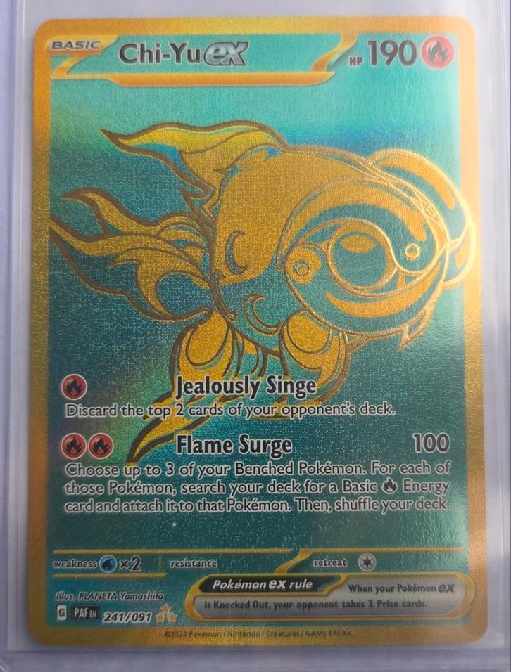 Chi-Yu EX 241/091 Paldean Fates  Pokémonkaart, Hobby en Vrije tijd, Verzamelkaartspellen | Pokémon, Zo goed als nieuw, Losse kaart