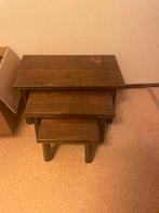 Eiken bijzettafeltjes., Huis en Inrichting, Tafels | Bijzettafels, Ophalen, Rechthoekig, Minder dan 55 cm, 45 tot 60 cm